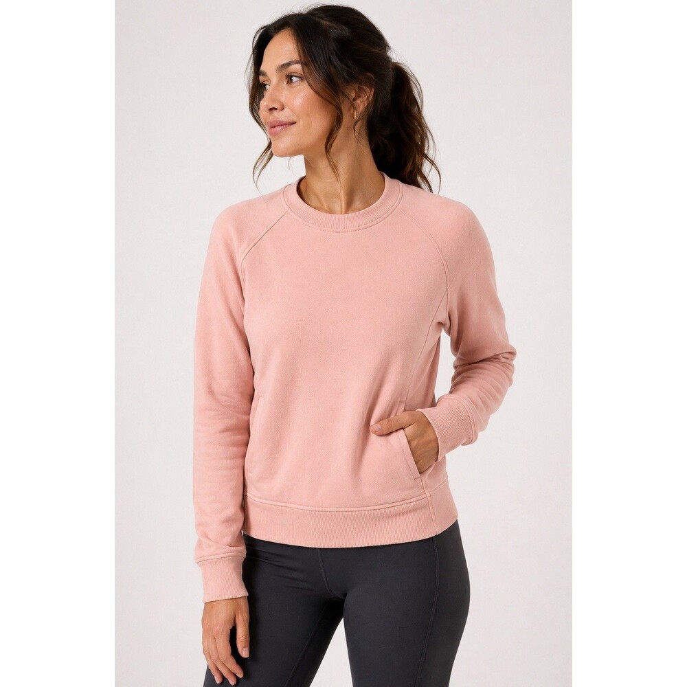 Lululemon Blush Pink Scuba Crew Sweatshirt 2 Kangaroo Pocket Athletic Pullover